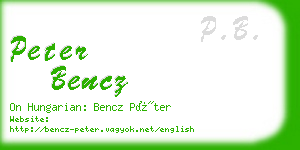 peter bencz business card